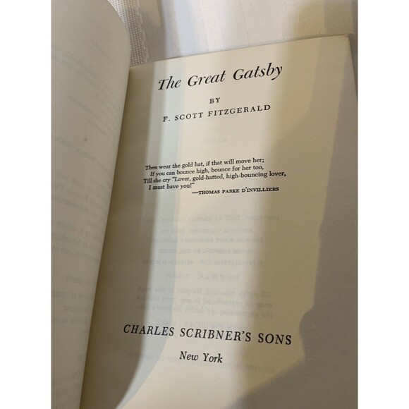 RARE COPY The Great Gatsby F. Scott Fitzgerald Vintage Classic Pb1953 Scribners - Picture 4 of 5